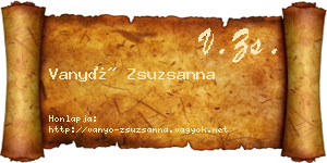 Vanyó Zsuzsanna névjegykártya